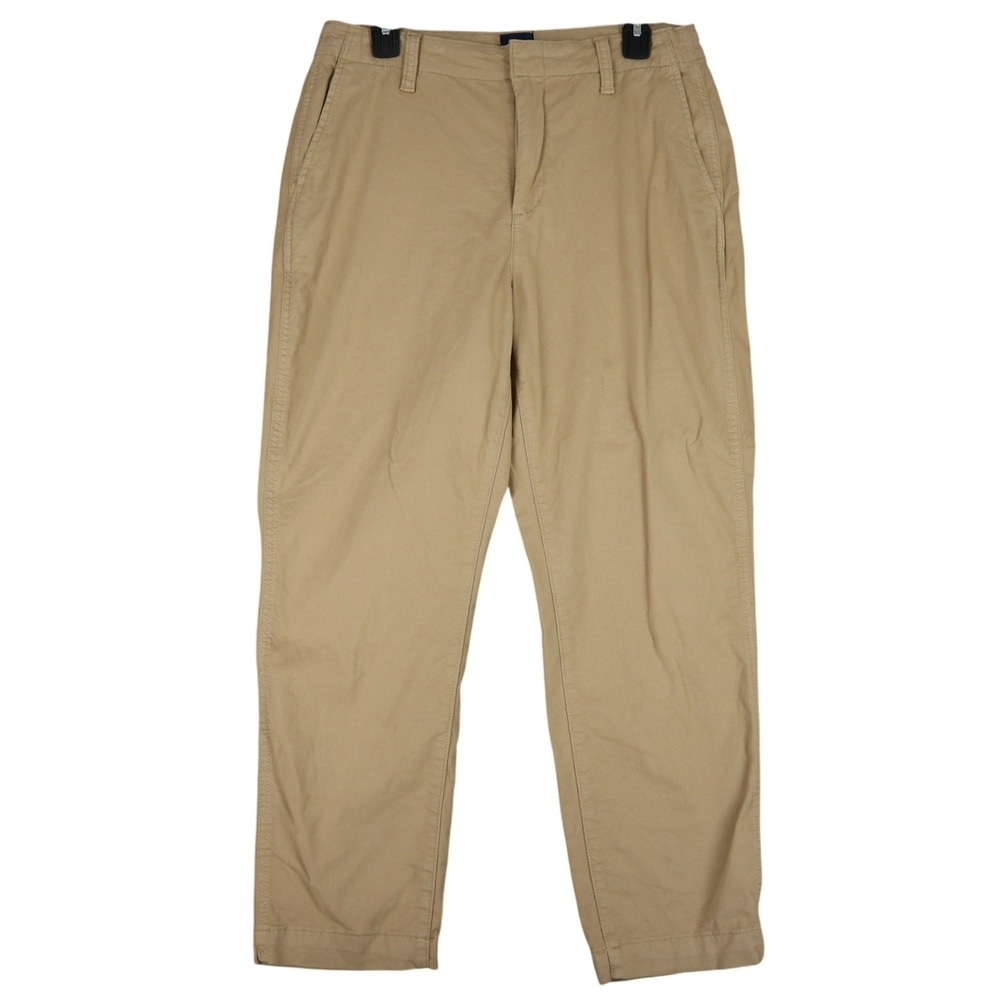 Gap Khaki Chino Pants Womens 10 Tan Straight Leg Flat‎ Front Office Wear